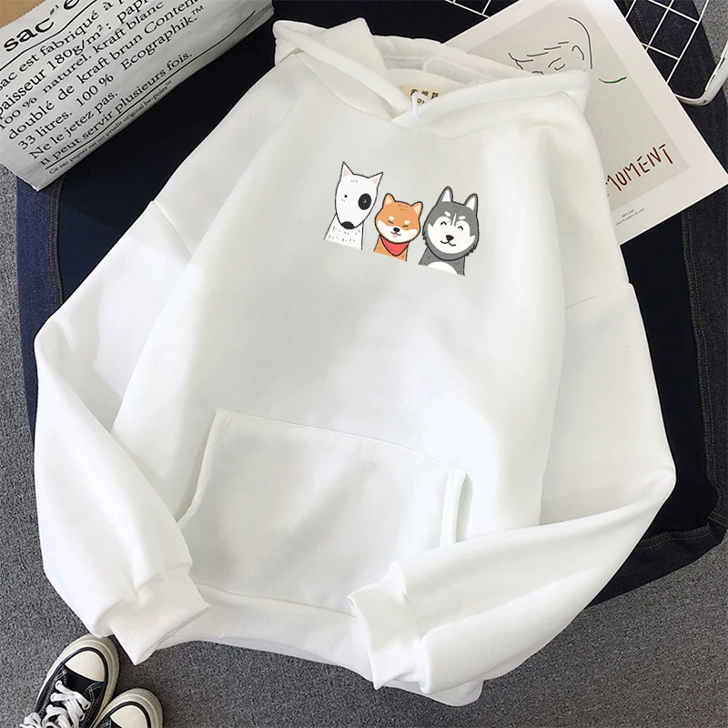 

Women Harajuku Sudadera Mujer Moletom Feminino Kawaii Pullover Top Oversized Hoodies Cartoon Dog Anime Printed Sweatshirt