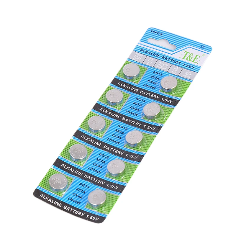 10 шт. щелочные кнопочные батарейки 1 5 в AG13 LR44 L1154 RW82 RW42 SR1154 SP76 A76 357A Ag13 Pila Lr44 SR44 AG 13 -