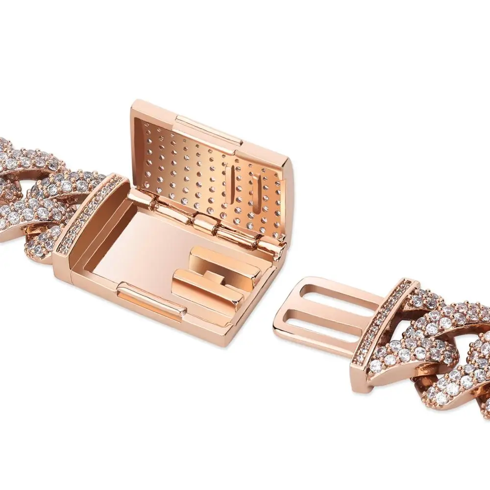 JINAO Новая мода 18 мм Майами кубинский тяжелые ожерелье крапановая закрепка льдом