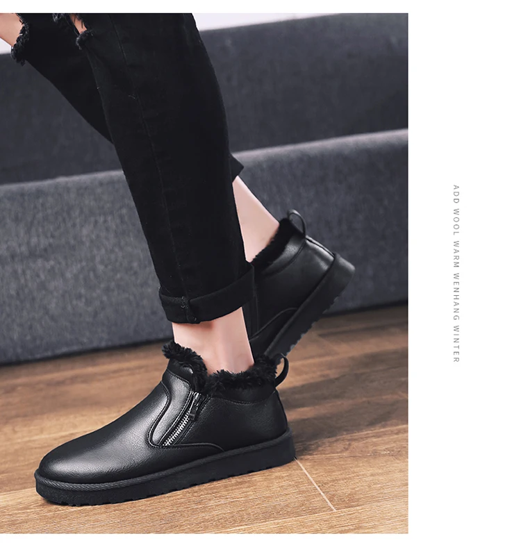 Bota Masculina/Новое поступление года; мужские ботинки на меху; теплая зимняя мужская рабочая обувь; модная обувь на резиновой подошве; размеры 39-45