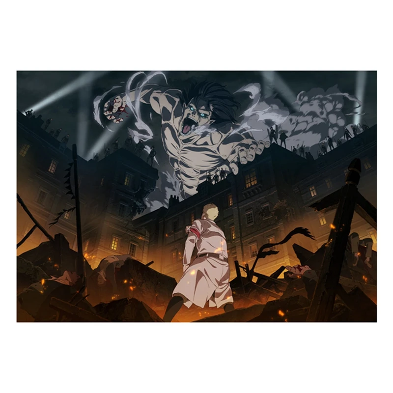 Плакаты из японского аниме атака на Титанов бумажные принты с прозрачным