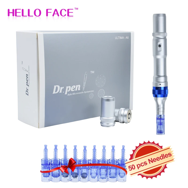 Ultima Dr.Pen A6 Derma ручка с 50 шт. иглой картридж Micro Needling Ручка беспроводная и Проводная