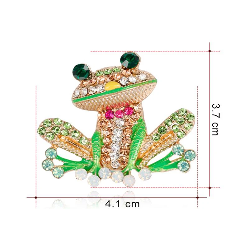 

Rhinestone Green Frog Brooch Pins Animal Insect Brooch Jewelry Crystal Enamel Frog Pins and Brooches for Women Scarf Lapel Pin