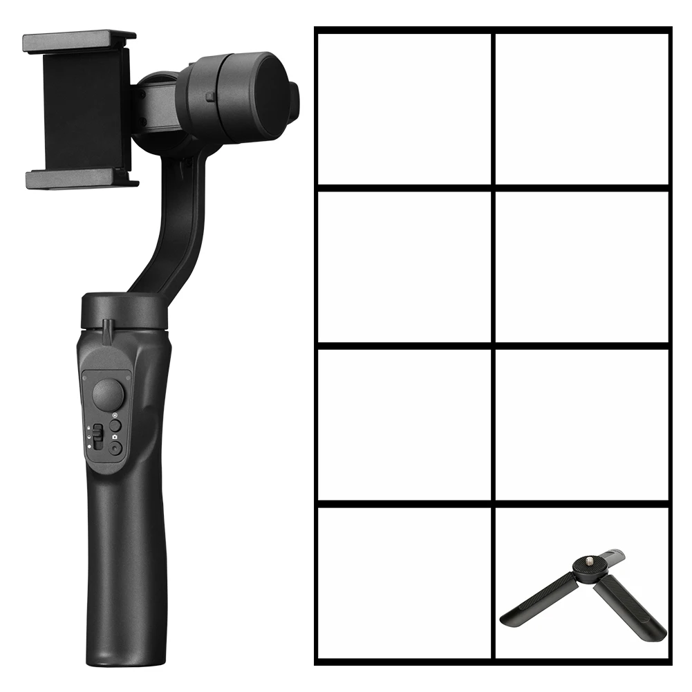 H4 with small tripod 3-осевой портативный смартфон Gimbal стабилизированный держатель для iPhone 11 Pro Xs Max Xr X 8 плюс samsung S9 S8 3 оси Zoom Action Камера - Цвет: H4 with small tripod