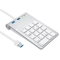 usb numeric keypad 18 keys with usb 3 0 port hubs and audio adapter for mini digital keyboard ultra slim number pad pc