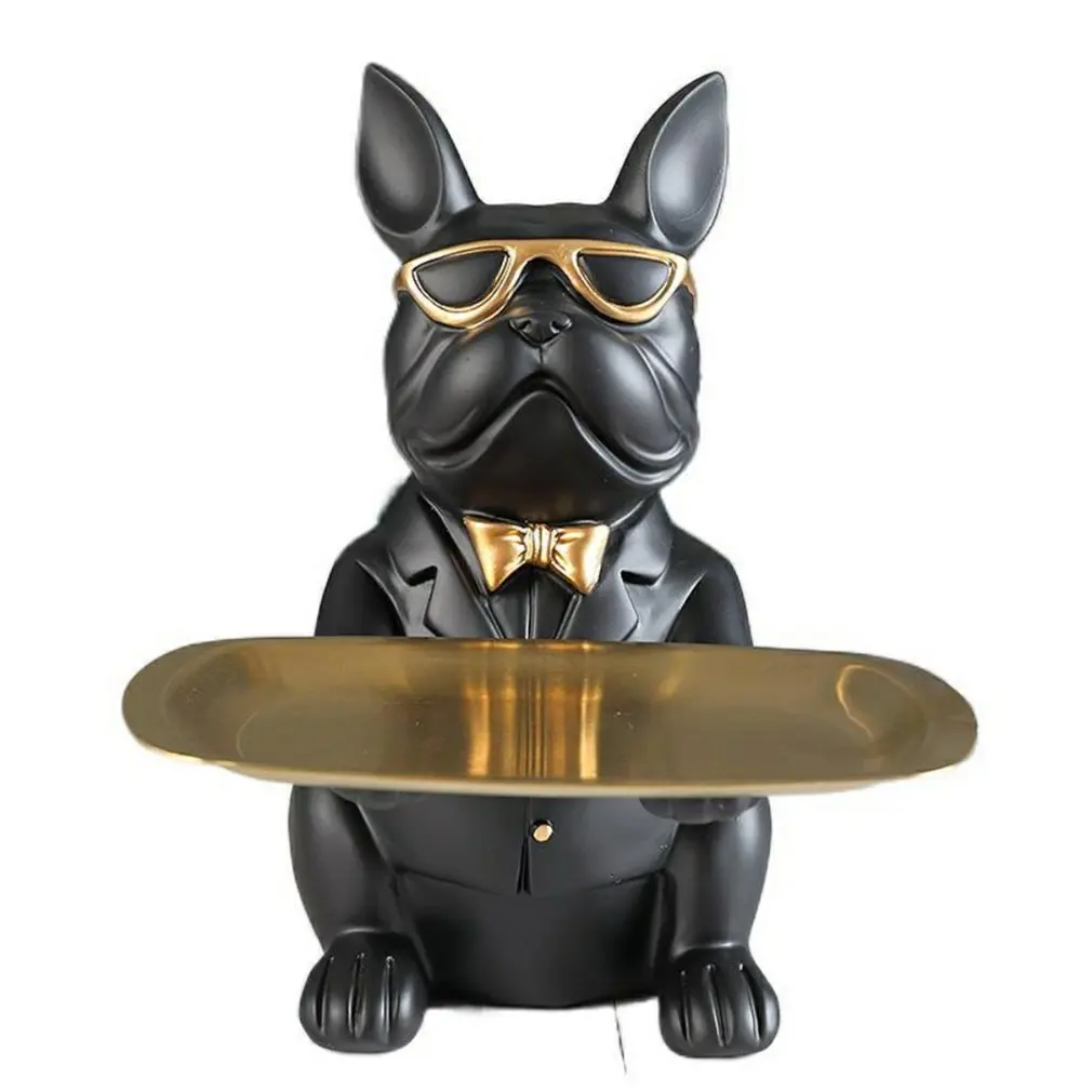 

Bulldog Dog Storage Ornaments Nordic Style Personalized Home Decoration Durable Natural Resin Ornaments