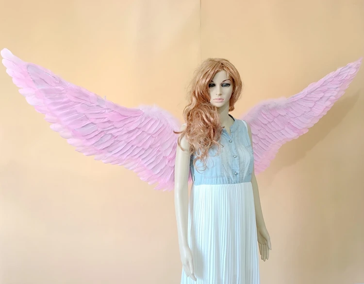 Оригинальные удивительные Белые Черные крылья с ангельскими перьями для косплея