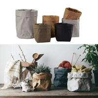 diy home decor waterproof vase washable kraft bag reusable flowerpot storage fruits flower pot bag basket fruit nordic style