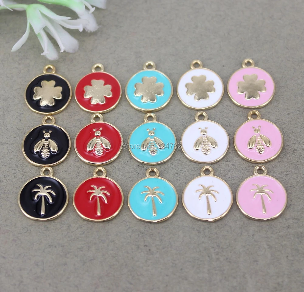 10 шт. эмалированные подвески в виде цветка искусственная пчела эмалированная