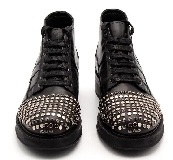 Стильные мужские ботильоны на шнуровке ботинки-дезерты с круглым носком сезон