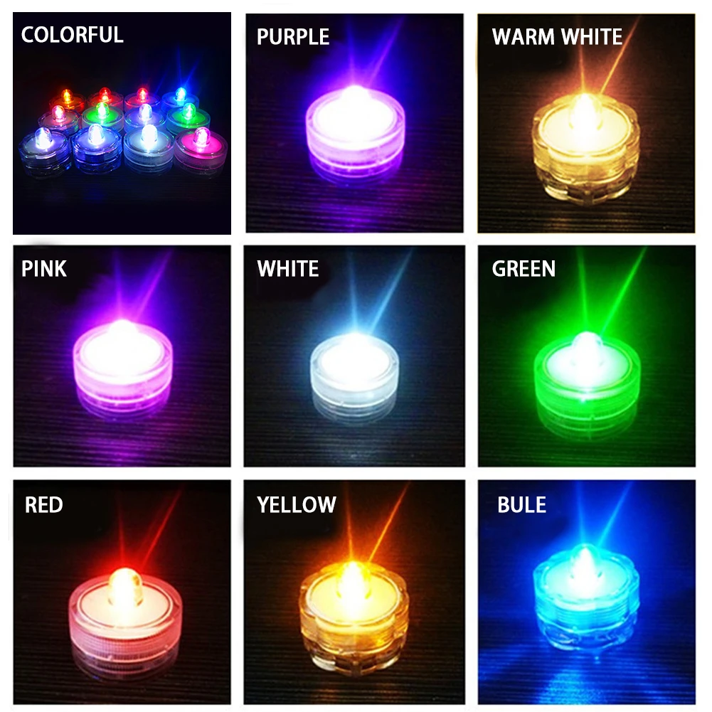 12 шт. светодиодный водонепроницаемый светильник в форме свечи работающий от
