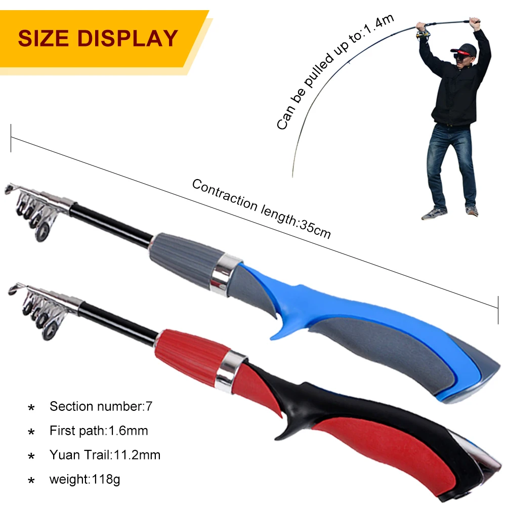 Мини Телескопическая Удочка катушка для спиннинга полный комплект легкая
