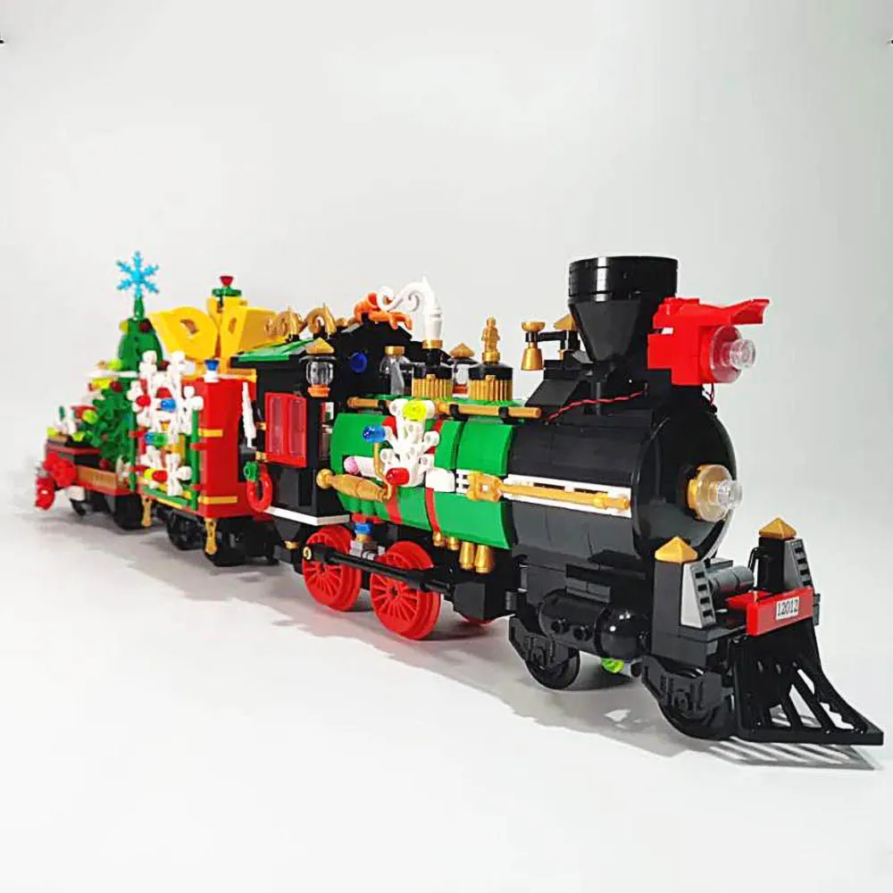 

Creator Expert High-tech City Christmas Train 1296PCS Moc Modular Bricks Building Blocks With Atomizer Emerald Night