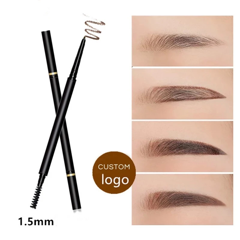 

Custom Private Label Double Ended Eyebrow Pencil Natural Waterproof Rotating Automatic Eye Brow Pen Beauty Cosmetic Tool 6 Color
