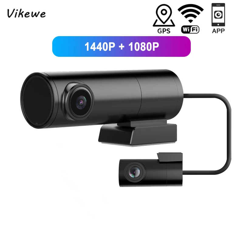 Мини Wi Fi автомобильный видеорегистратор Передняя камера 1440P Автомобильный с