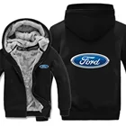 Зимние толстовки Ford, теплые мужские модные куртки с шерстяной подкладкой, Мужское пальто Ford свитера с логотипами