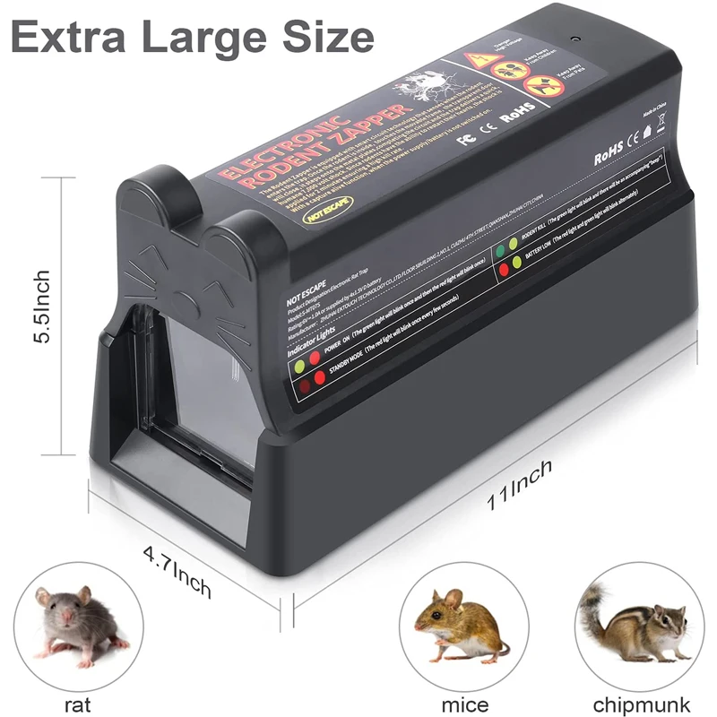 Ловушка для крыс электрическая 7000 в многоразовая грызунов | Дом и сад