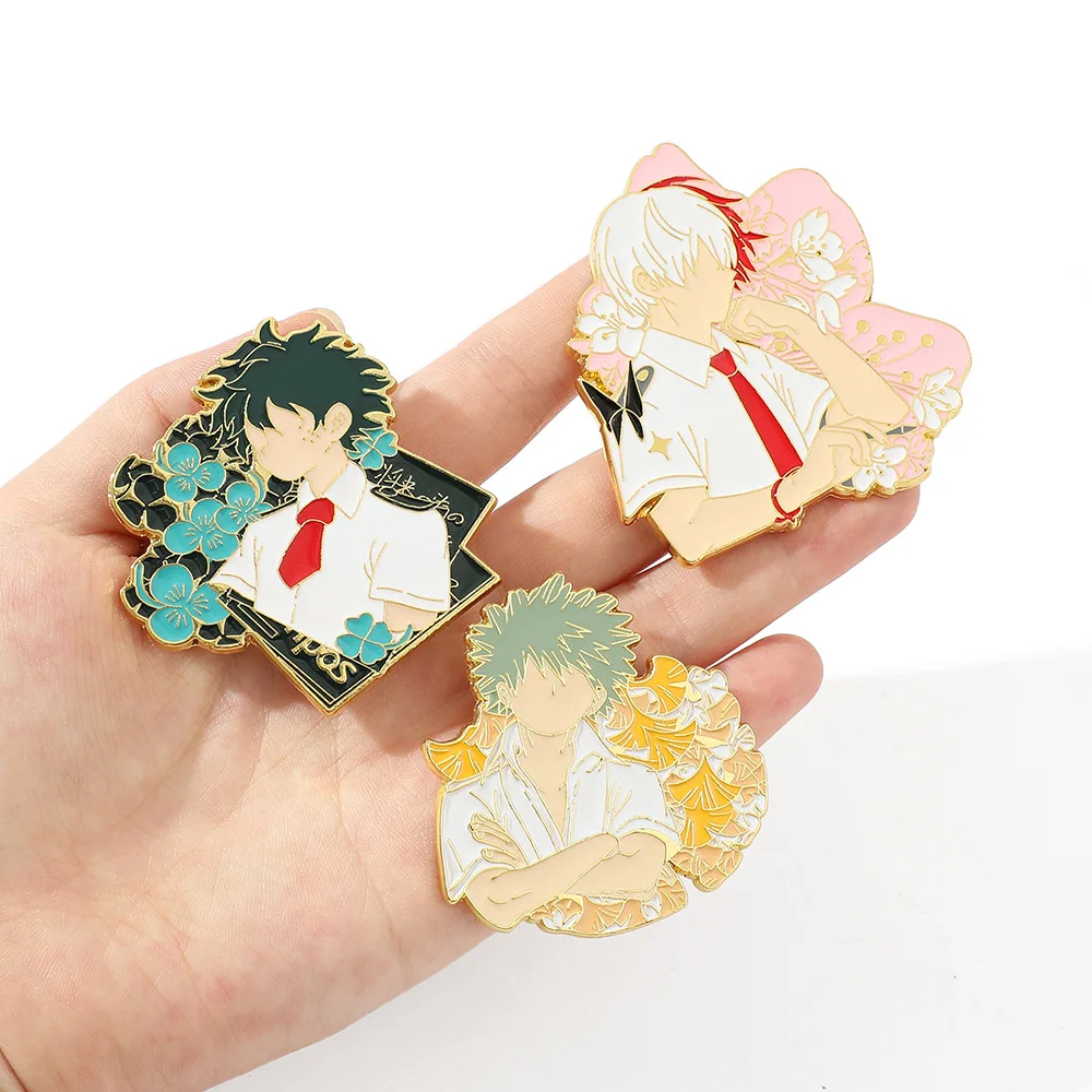 

My Hero Academia Figures Metal Pins for Bags Women Girls Clothing Accesories Anime Character Metal Brooches Badges Gifts Jewelry