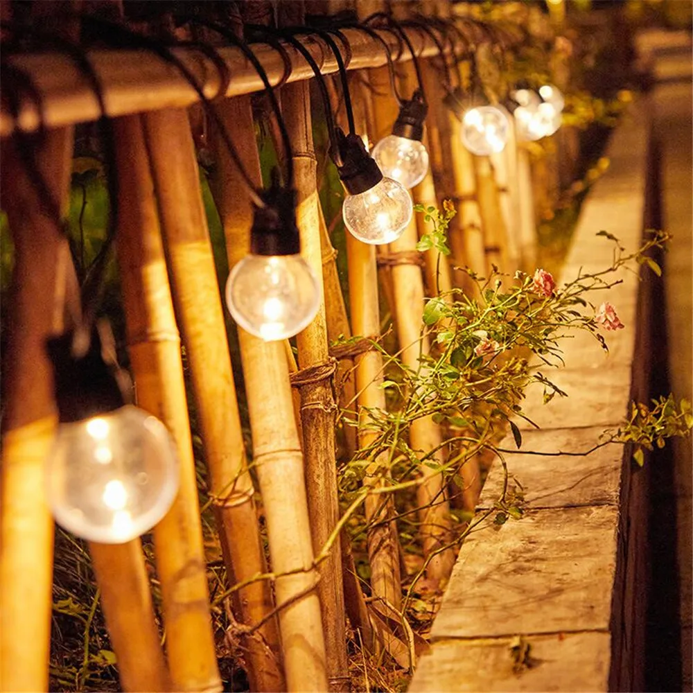LED Outdoor String Lights with G50 Vintage Edison Bulbs 24V 5M 10M Waterproof Hanging String Lights for Patio Garden Wedding
