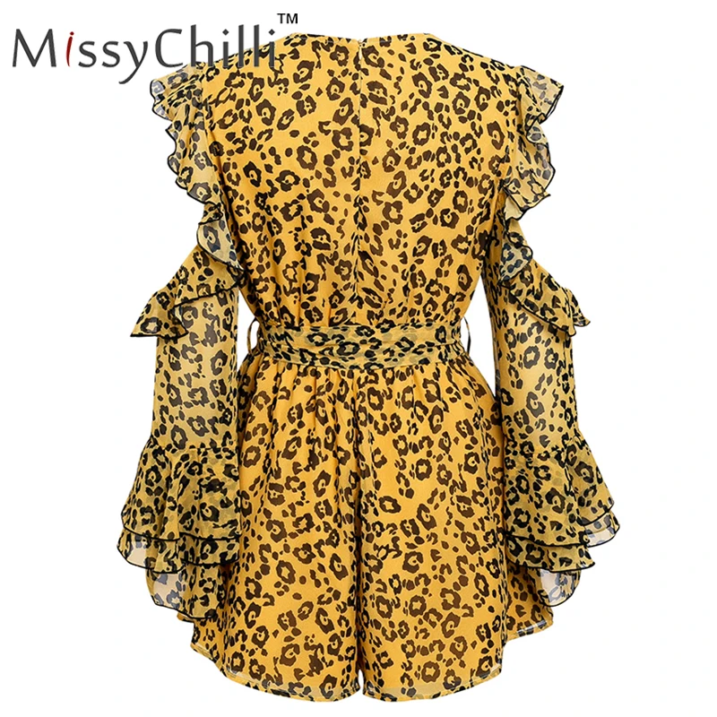 Женский шифоновый комбинезон с открытыми плечами MissyChilli элегантный