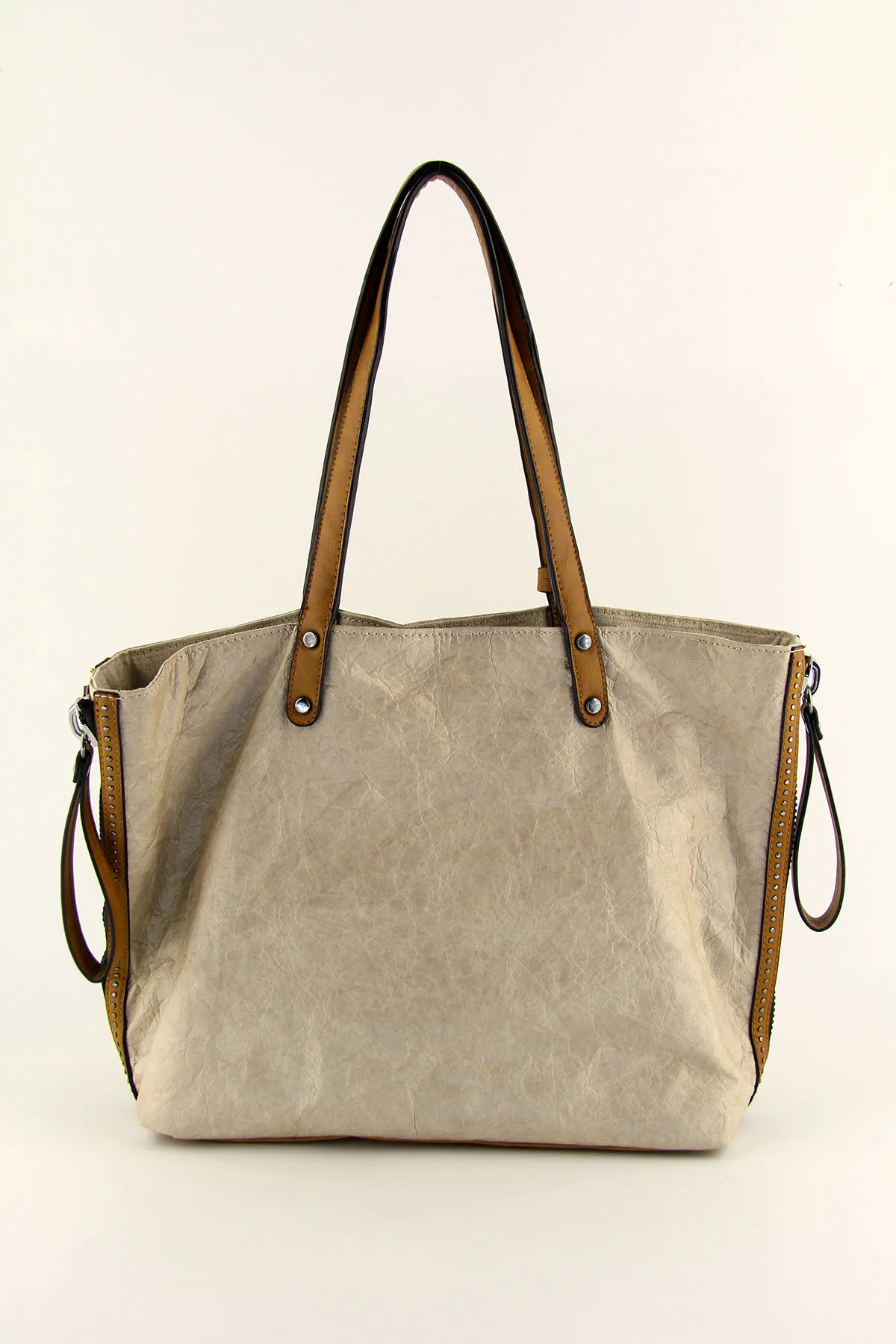 

Matthew Cox Beige/Tan Double-Sided Large Temporary Shed Tote Shoulder Bag