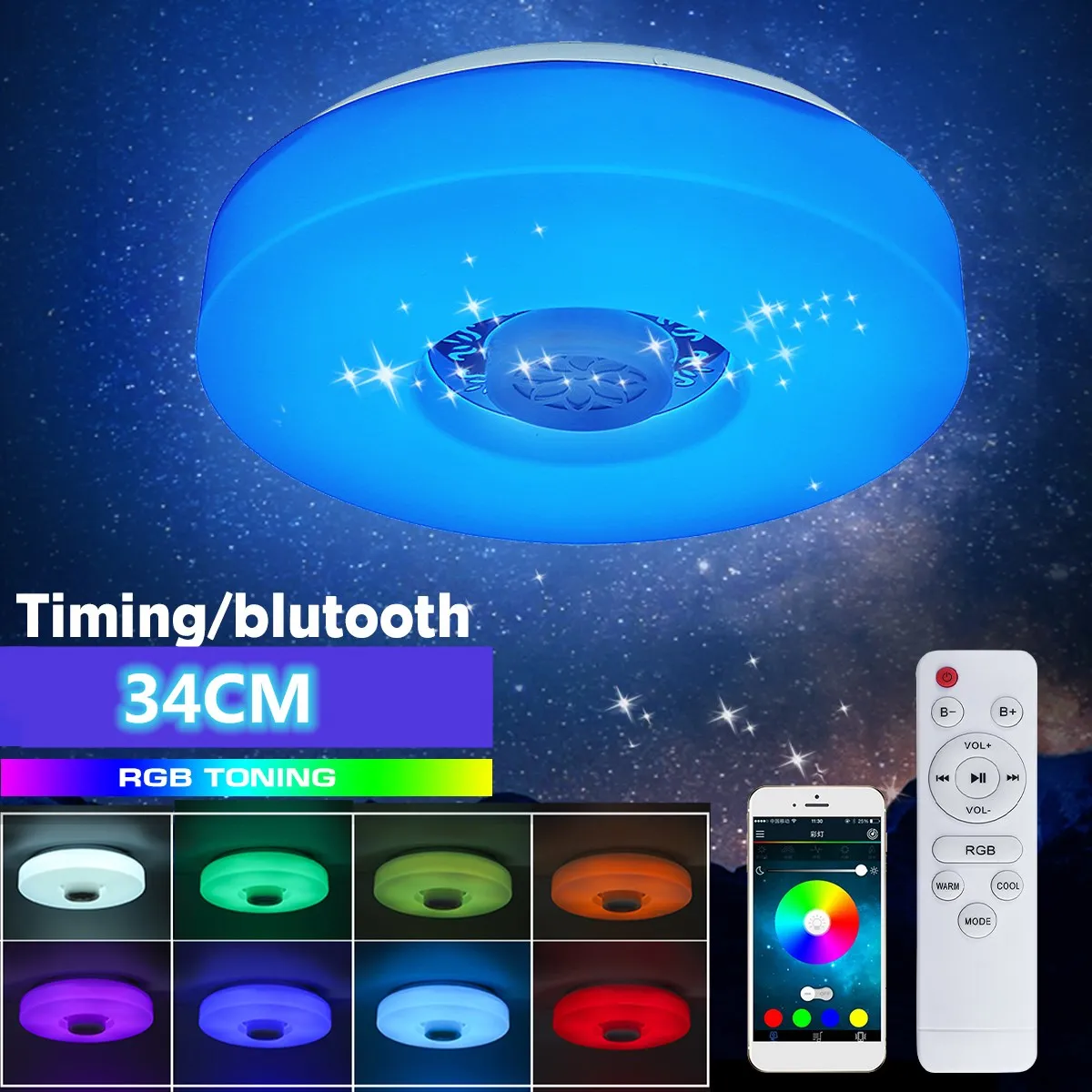 

200W Modern RGB Dimmable LED Ceiling Lights Home Lighting Remote&APP Control bluetooth Music Ceiling Lights Smart Ceiling Lamps