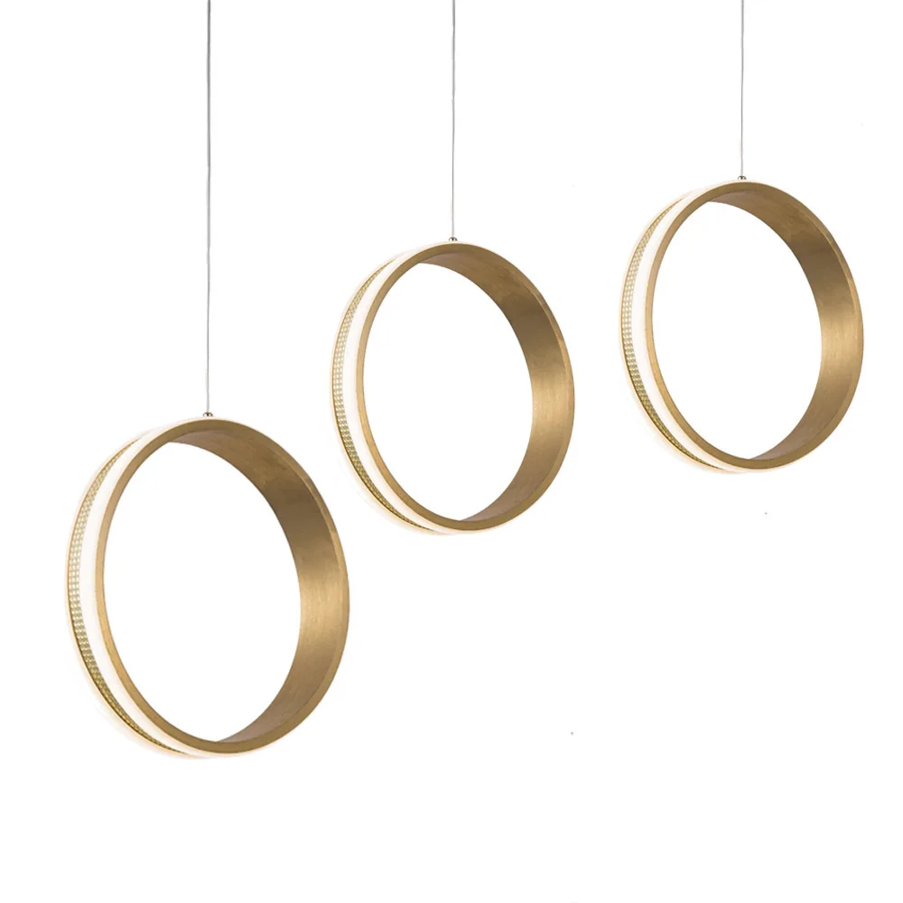 Золотой блеск Led хрустальная люстра светильник s круглые кольца потолочные