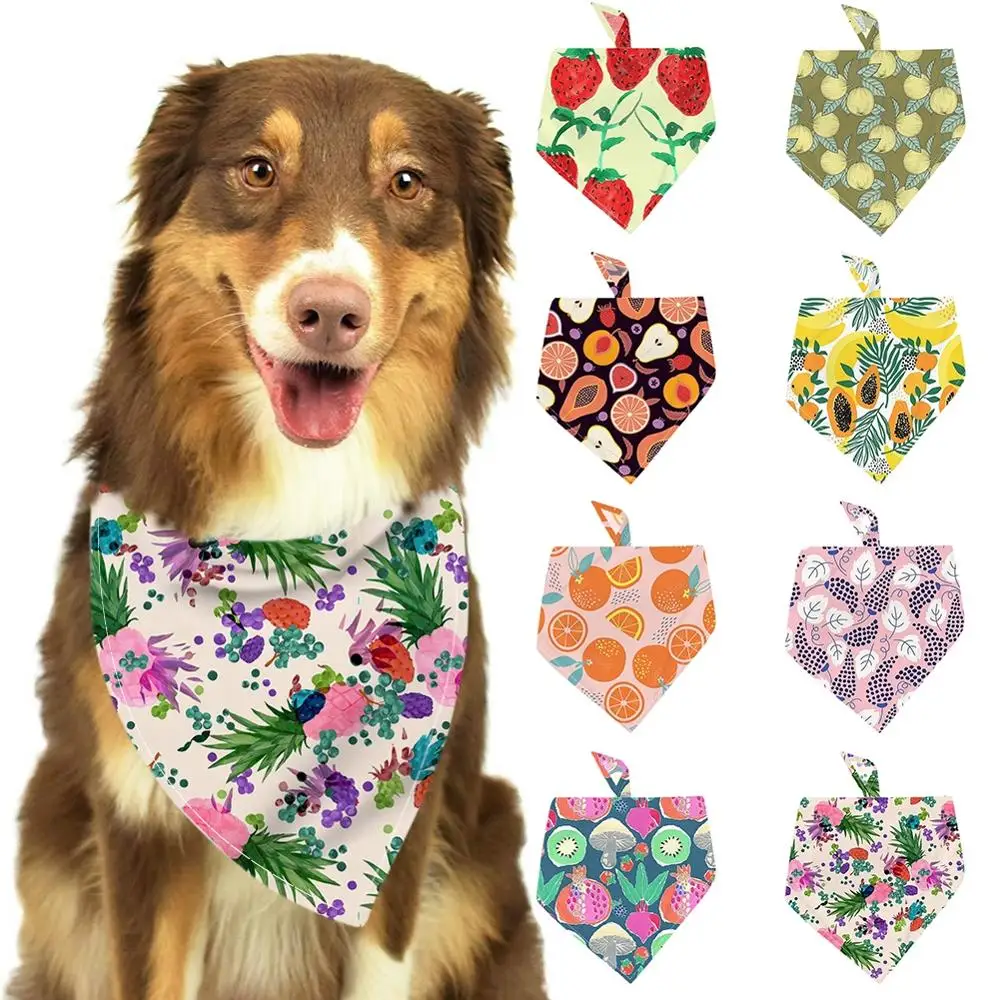 

Бандана-ошейник для домашних животных, регулируемый треугольный шейный платок с тропическим фруктом, товары для питомцев