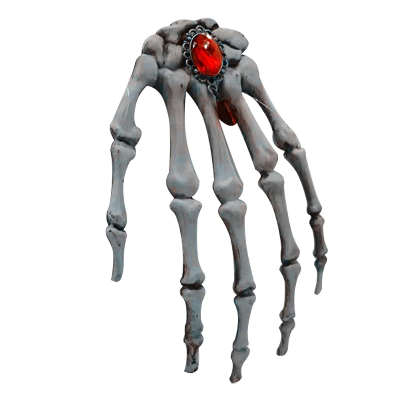 Большая заколка для волос с костяными розами и черепами украшение головного