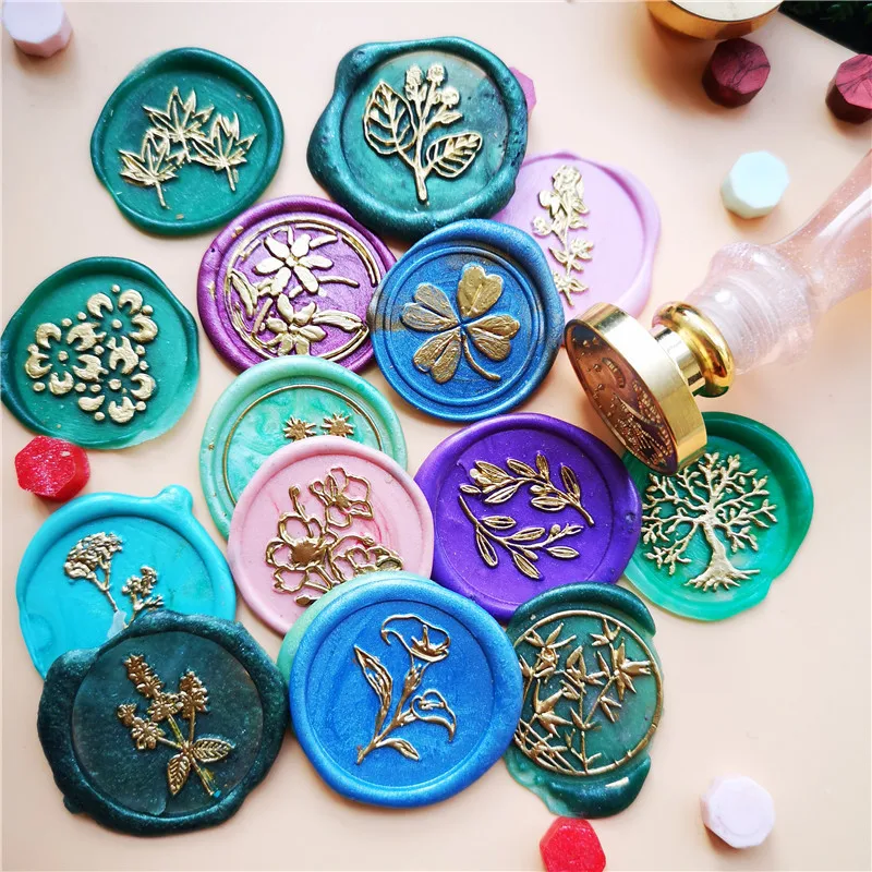 Штамп для печати растений листьев цветов воска бамбук Подсолнух утро слава древо