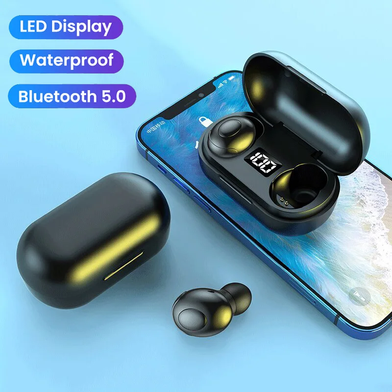 

Wireless Headphones With Microphone Earpiece Bluetooth Headset TWS Earbuds Waterproof In-ear Sport Earphones Gamer For Jogging