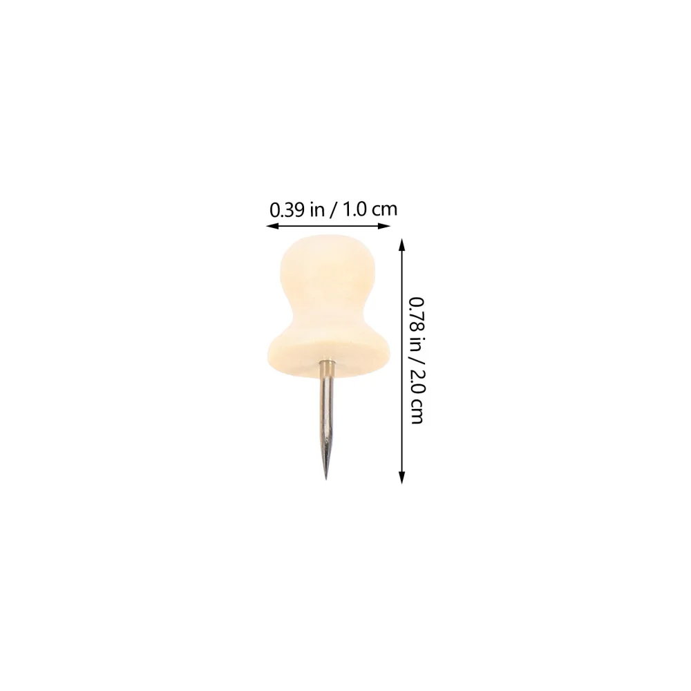 

1 Box Creative Office Stationery Pushpins Wall Map Photo Thumbtacks (Wood Color)