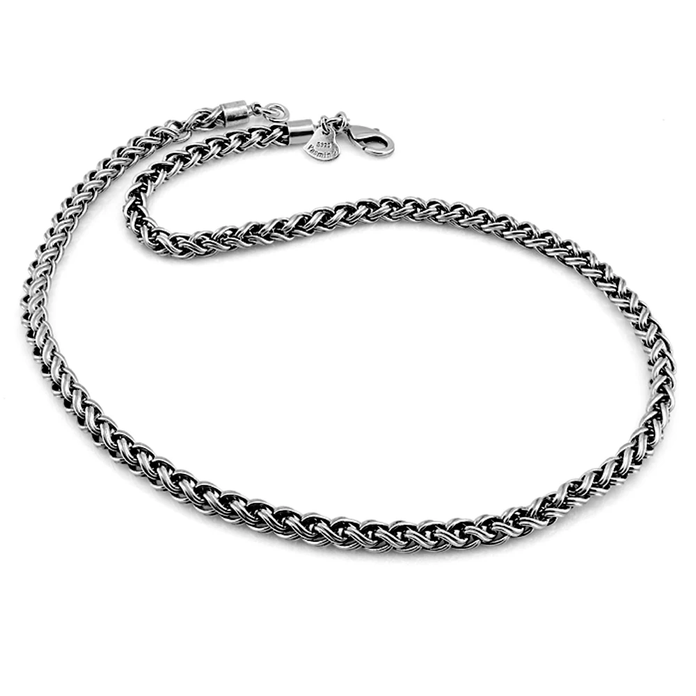 Винтажный стиль Мужская мода 925 серебро 3 5 мм тайское ожерелье для мужчин