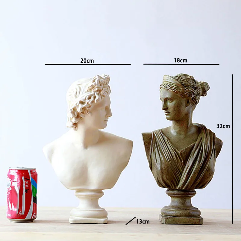 Retro David Head Portraits Bust Statue Resin Nordic Craftwork Ornament Living Room Study Home Decor Figures D089 | Дом и сад