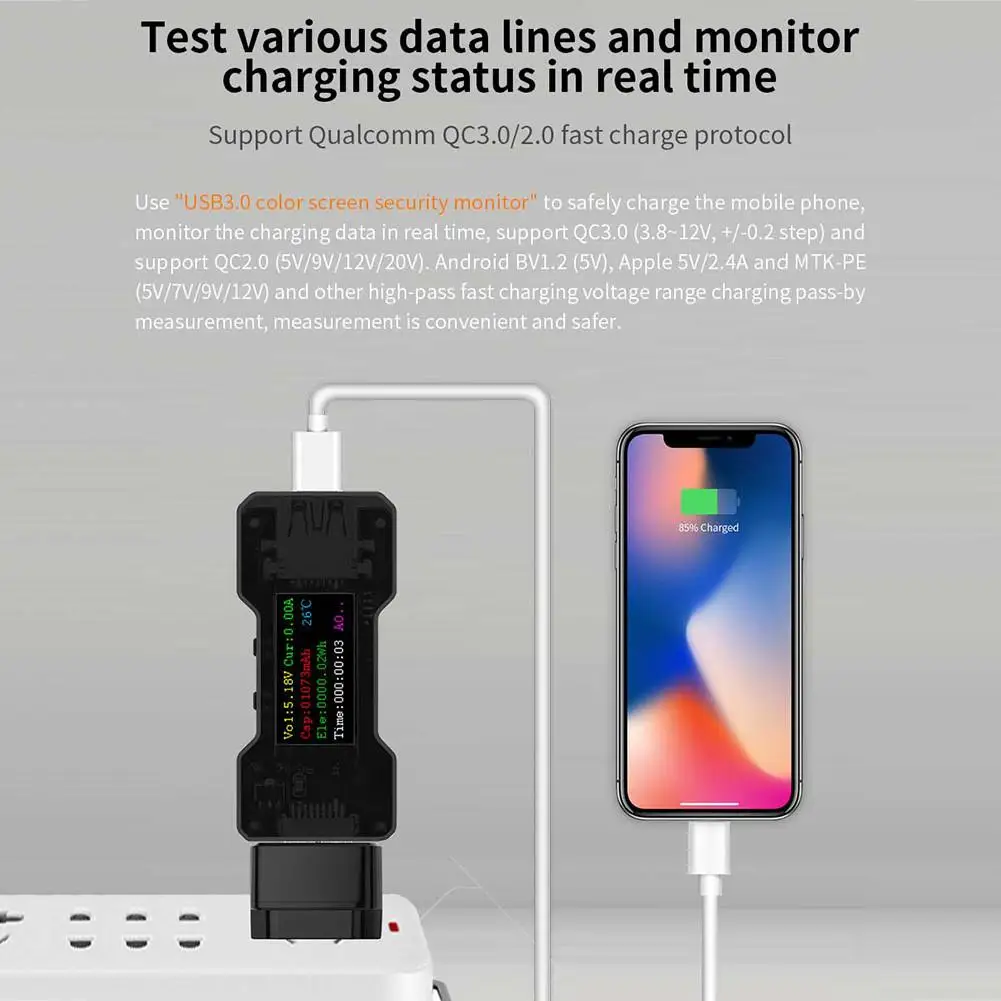 FNB18 USB тестер напряжение тока Емкость батареи хронограф мощность амперметр