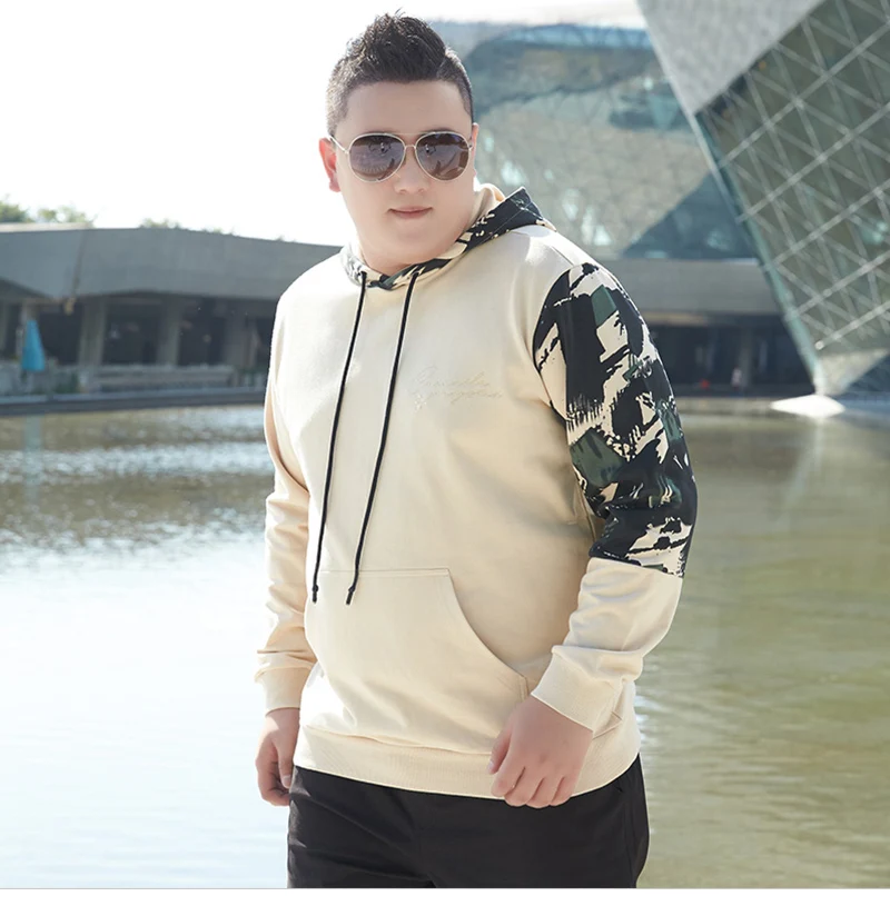 Мужские толстовки белого цвета мужские с капюшоном размера плюс длинным рукавом