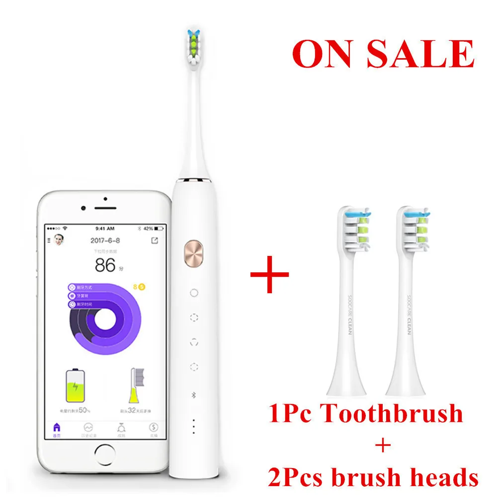 Soocas зубная щетка Soocare X3 Soocas обновленная электрическая звуковая Смарт чистая Bluetooth Водонепроницаемая беспроводная зарядка Mi Home APP