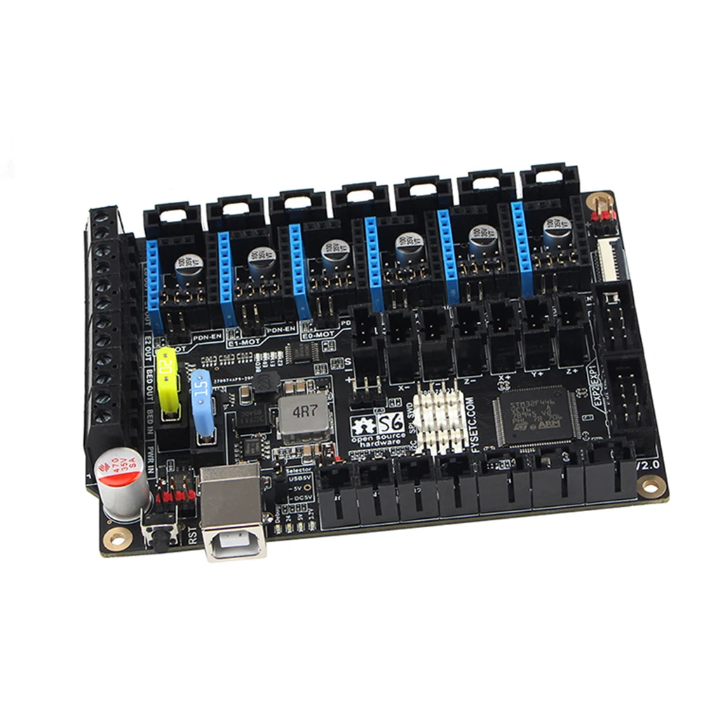 

S6 V2.0 32 Bit Control Board 3D Printer Parts 117mm x 87mm MX Connector Support 6 TMC Drivers No Need Wire Uart/SPI for Device