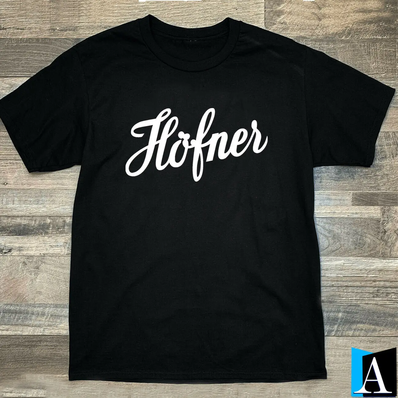 Новая футболка гитара Hofner с музыкальным логотипом черная серая белая мужская