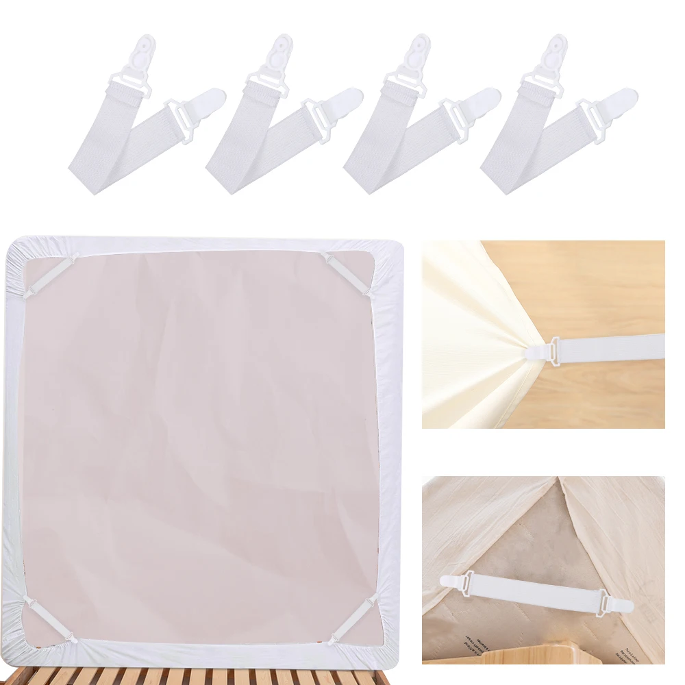 

Elastic Bed Sheet Mattress Cover Blankets Grippers Clip 4PCS/Set Fixing Slip-Resistant Belt Holder Fasteners Elastic Straps