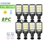 Уличные светодиодсветодиодный фонари на солнечной батарее, Водонепроницаемый COB светильник с датчиком движения и дистанционным управлением для дорожек дома, сада, патио