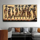 Абстрактная Картина на холсте африканских женщин, Современная фигурка, художественные плакаты и печать, классическое настенное искусство, картина для гостиной, домашний декор