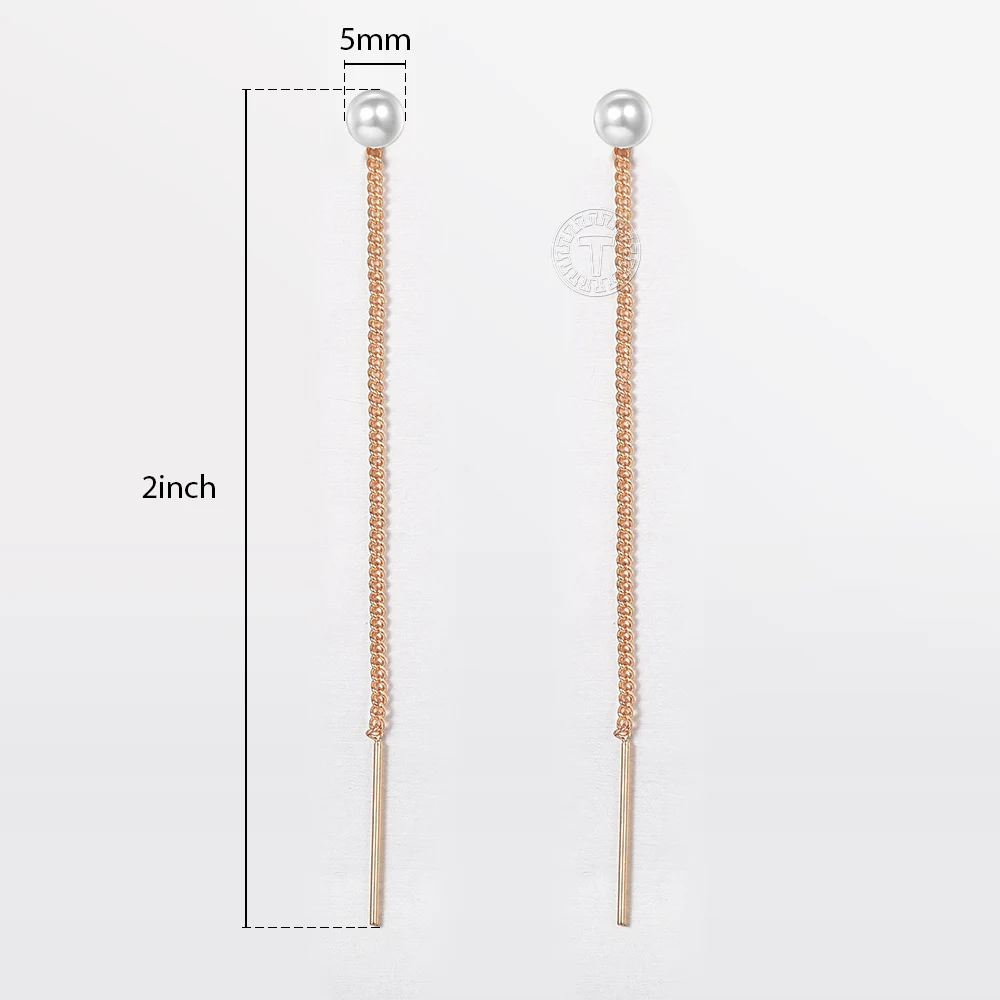 Женские длинные серьги с имитацией жемчуга трендовые белые круглые