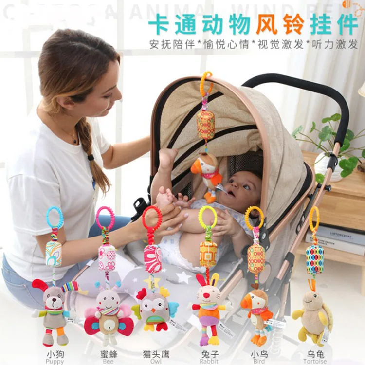 

Newborn Baby Toy Rattle Hanging Plush Lovely Cartoon Animal Bell Newborn Stroller 0-12 Months Baby Teether Toys Christmas Gift