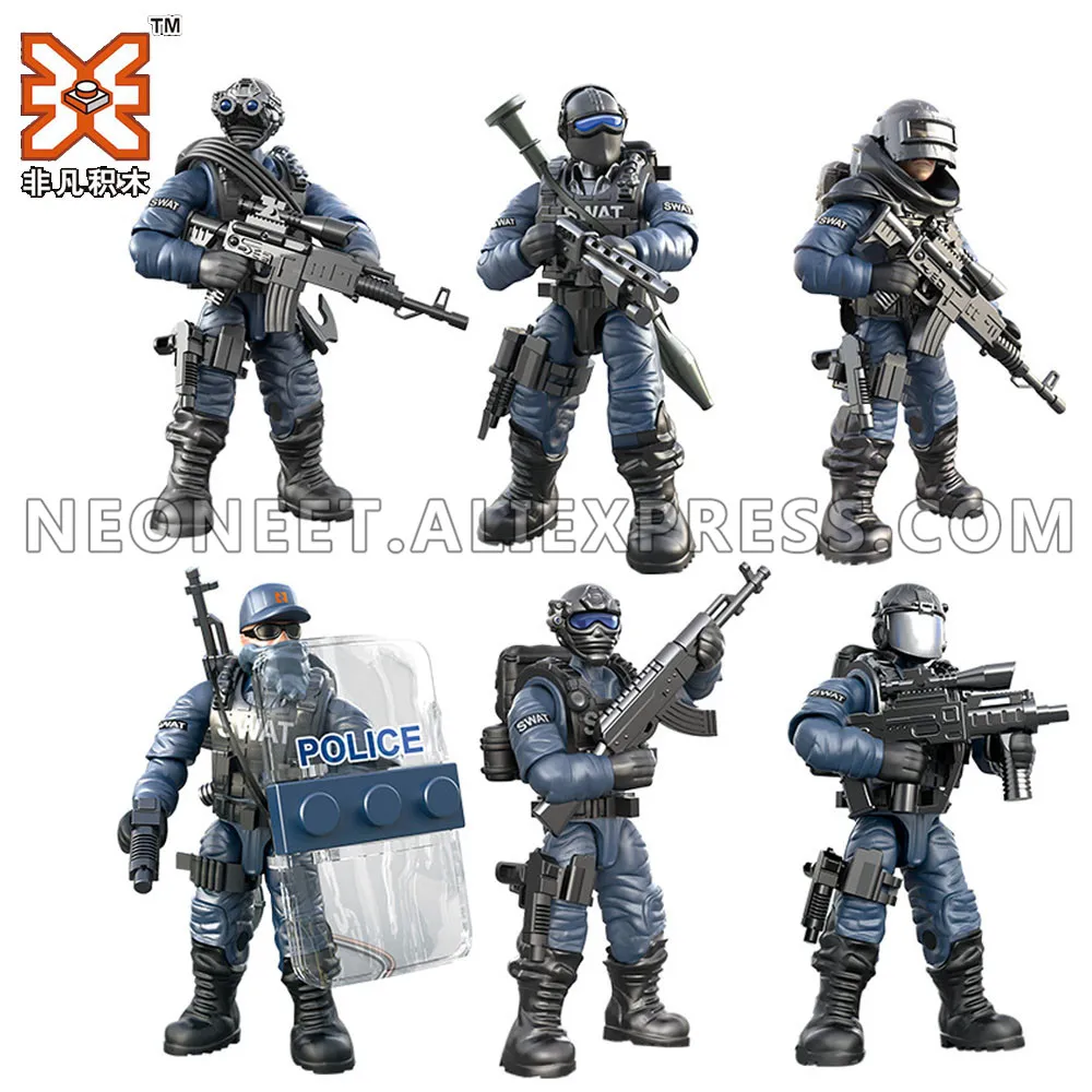 Call Of Military Duty Mini SWAT Soliders фигурки набор армейского оружия модели строительных
