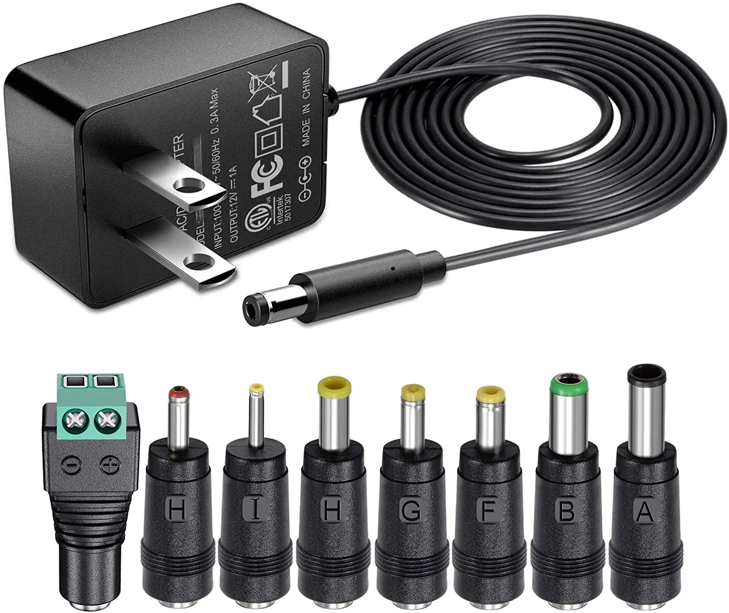 

Зарядное устройство с адаптером SoulBay 12 в 1 а переменного тока, запасной с 8 наконечниками, регулируемый шнур питания для светодиодной ленты, к...