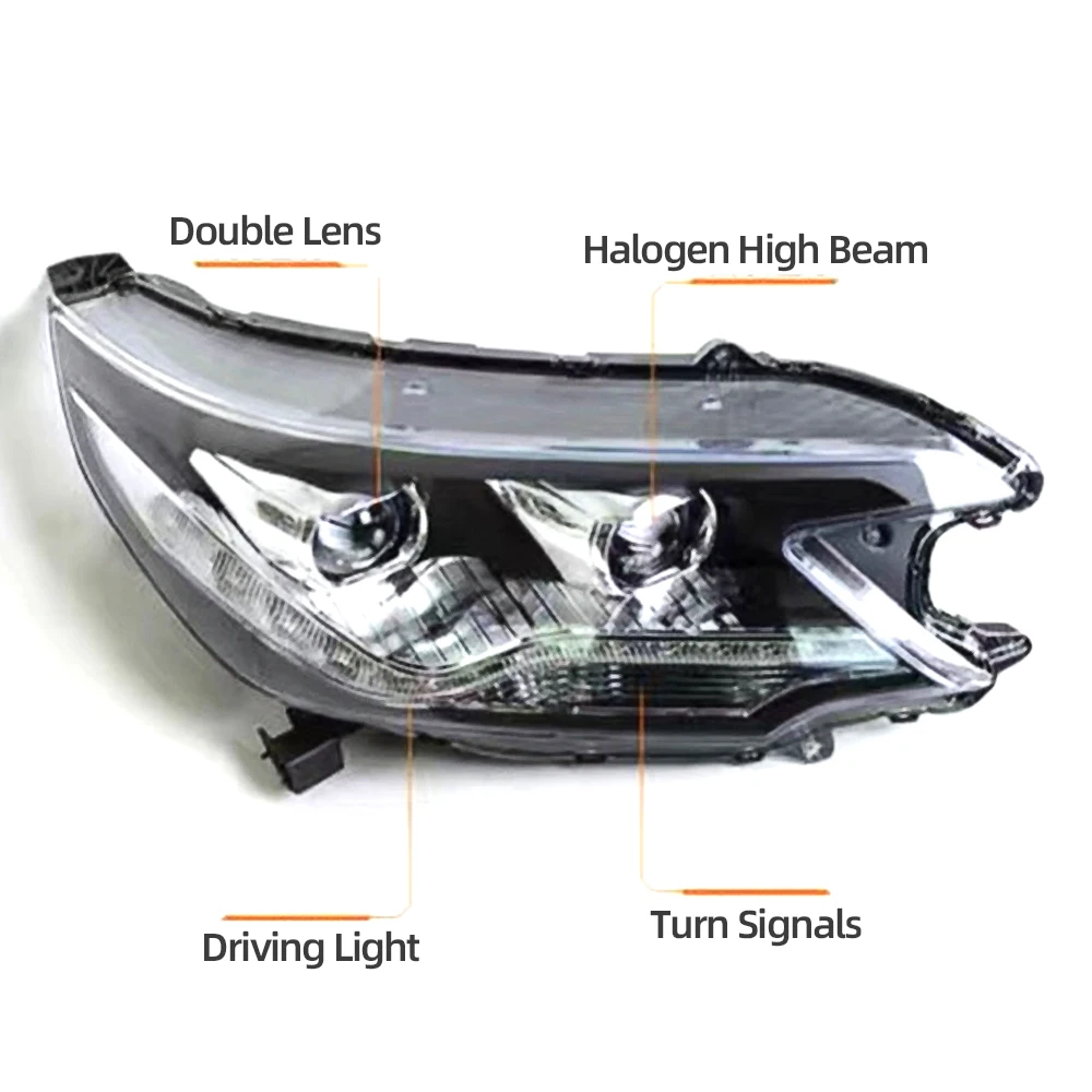 1 пара автомобильный головной светильник s для Honda crv 2012 2013 светодиодный головной светильник для CRV Головной фонарь СВЕТОДИОДНЫЙ дневной ходовой светильник DRL Bi-Xenon HID