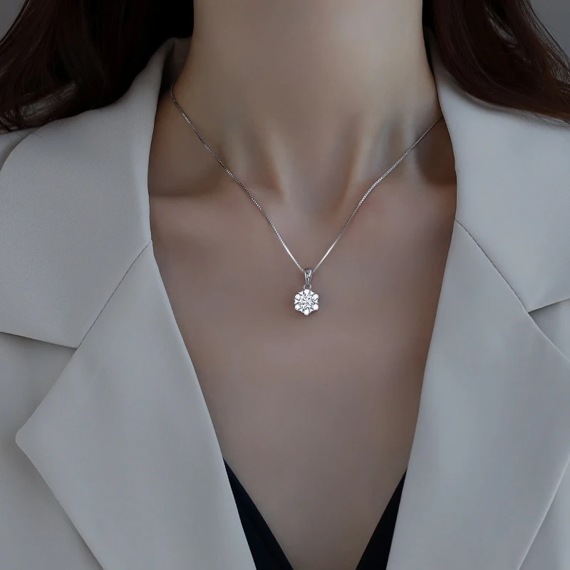 Серебро 925 Серебряное ожерелье для женщин высокое Класс с украшением в виде