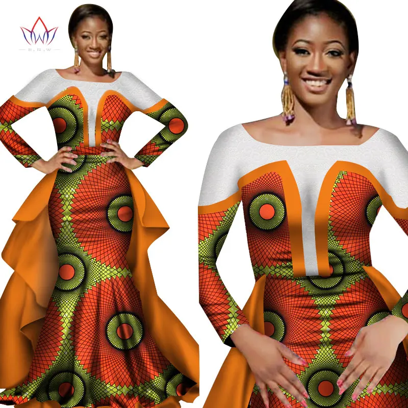 Платье Русалка женское вечернее в африканском стиле наряд для торжественных