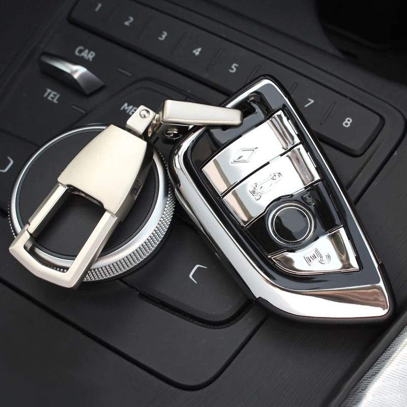 

High quality For BMW X5 F15 X6 F16 2015 X1 X3 525i M760 740 730 ABS Car Styling Key Shell Case Cover With Keyring Key Chain